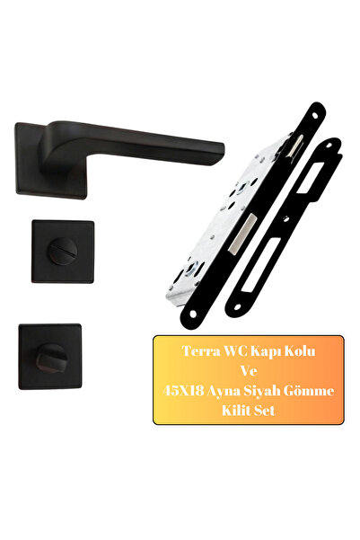 almital mobilya aksesuarları furniture accessories Terra Siyah Kare Rozetli W...