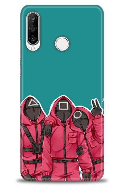 Rulet Aksesuar غطاء متوافق مع هاتف هواوي P30 لايت HD مطبوع - غطاء سيليكون بتص...