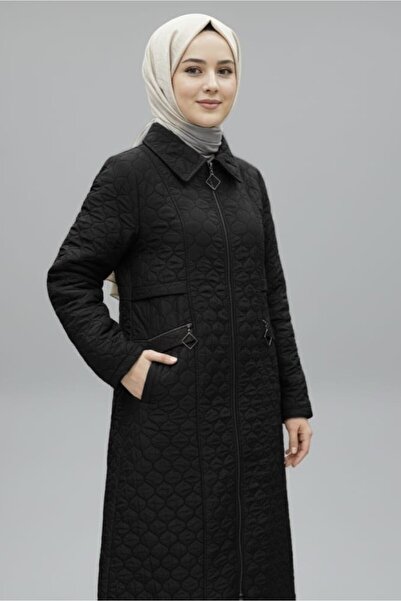 GLR&GYM ASLISU KADIN BÜYÜK BEDEN ASTARLI TAM BOY MEVSİMLİK KAPİTONE MONT/PARDESÜ