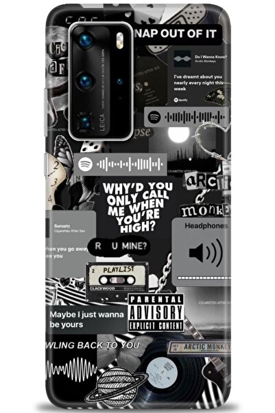 Rulet Aksesuar غطاء متوافق مع هاتف هواوي P40 Pro HD مطبوع + واقي شاشة سيراميك...