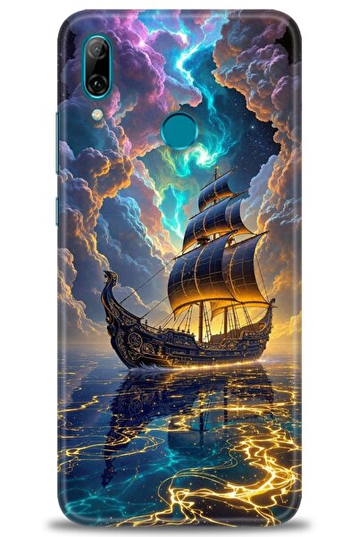 Rulet Aksesuar غطاء متوافق مع هاتف هواوي بي سمارت 2019 HD مطبوع - غطاء سيليكو...