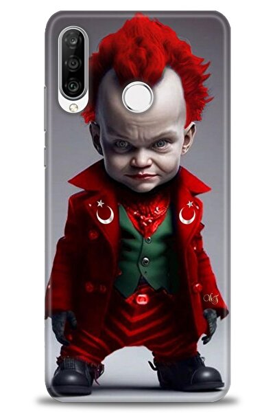 Rulet Aksesuar غطاء متوافق مع هاتف هواوي P30 لايت HD مطبوع - غطاء سيليكون بتص...