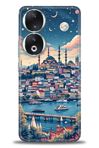 Rulet Aksesuar غطاء متوافق مع هاتف هواوي هونر 90 HD مطبوع + واقي شاشة سيراميك...