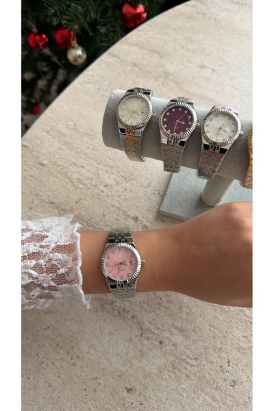 VELORASAAT Pembe Çelik kadın saat