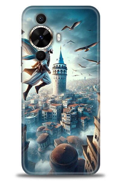 Rulet Aksesuar غطاء متوافق مع هاتف هواوي نوفا 12S HD مطبوع - غطاء سيليكون مصم...