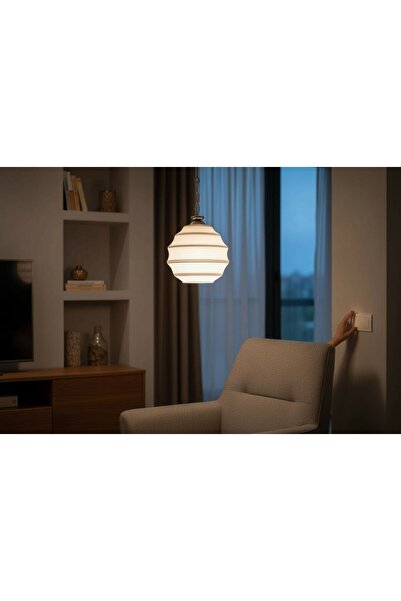 Ömür Avize 204 camlı gri askılı gri detaylı avıze