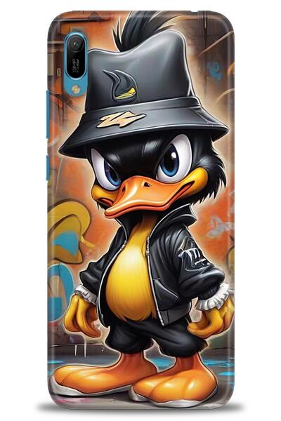 Rulet Aksesuar حافظة متوافقة مع هاتف هواوي Y6 2019 HD مطبوع + واقي شاشة سيرام...