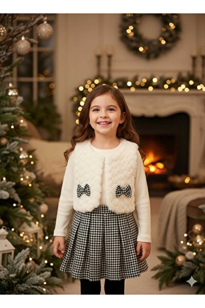 DECO Дівчачий комплект з плюшевою курткою, шортами та спідницею, 3 частини