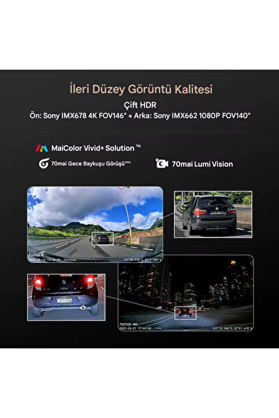 70MAİ A810S Ön Kamera + RC24 Arka Kamera