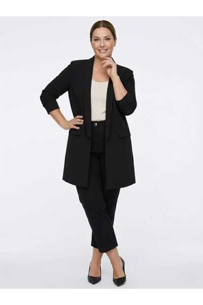 LOVE SİYAH RENK DÜĞMESİZ BLAZER CEKET