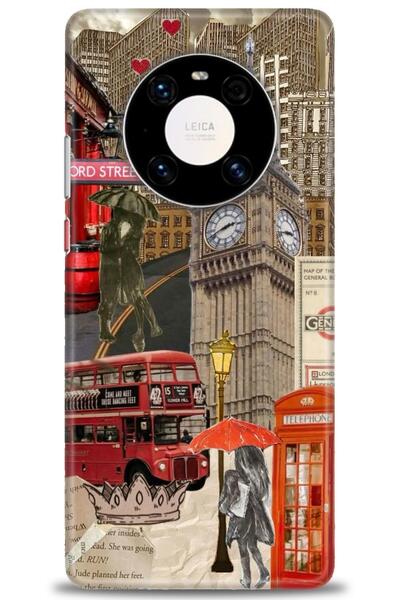 Rulet Aksesuar غطاء متوافق مع هاتف هواوي ميت 40 برو HD مطبوع - غطاء سيليكون م...