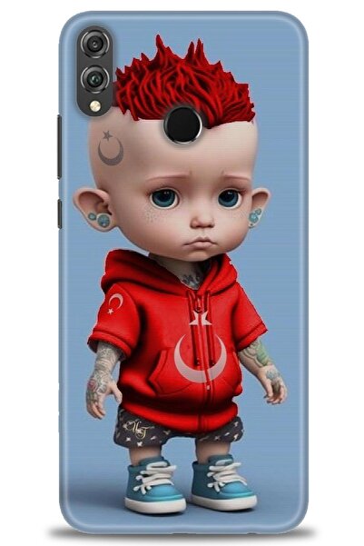 Rulet Aksesuar غطاء متوافق مع هاتف هواوي هونر 8X HD مطبوع - غطاء سيليكون مصمم...