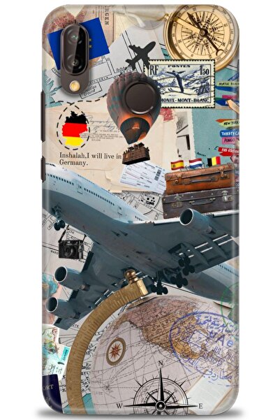 Rulet Aksesuar غطاء متوافق مع هاتف هواوي P20 لايت HD مطبوع - غطاء سيليكون مصم...