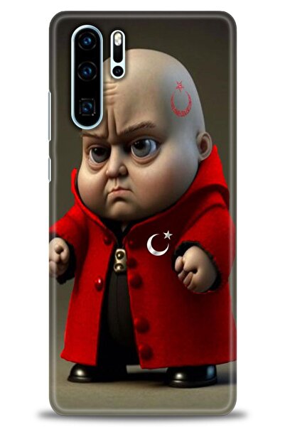 Rulet Aksesuar حافظة متوافقة مع هاتف هواوي P30 Pro HD مطبوع + واقي شاشة سيرام...