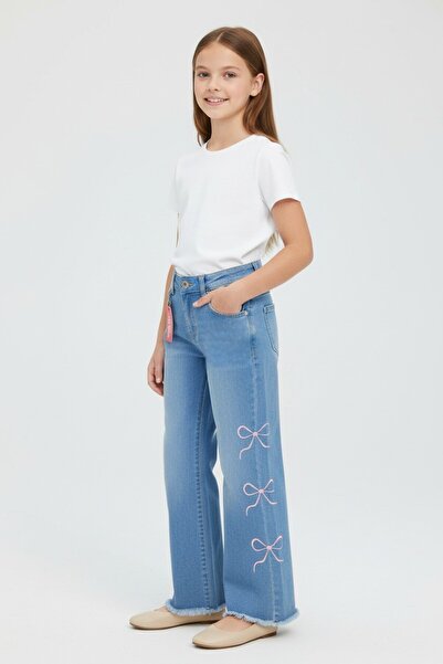 Patriko Pantaloni din denim pentru fete, sezon nou, sport și stil, cu imprime...