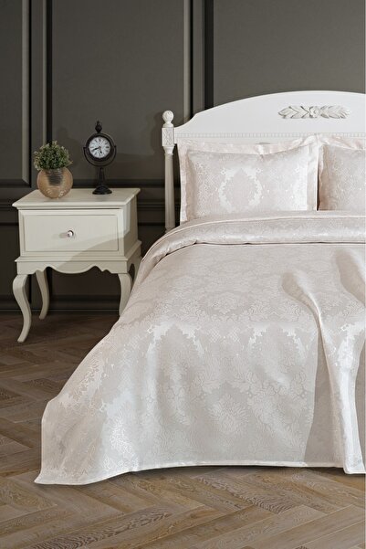 DANTEELHOME Lavinya 3 Piece Double Bedspread Cream