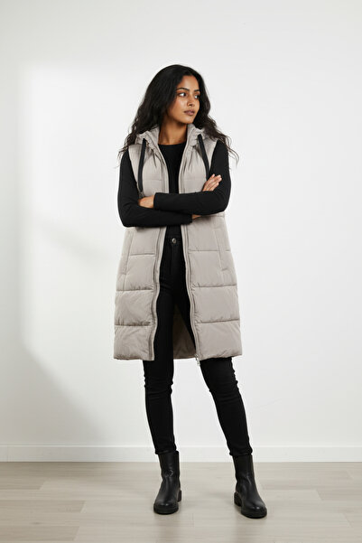 asmar Women's Long Puffer Vest Sleeveless Hood Quilted Winter Outwear Warm Jackets Coats