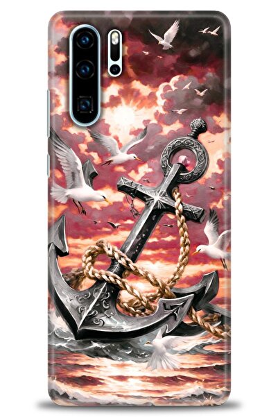 Rulet Aksesuar غطاء متوافق مع هاتف هواوي P30 Pro HD مطبوع - غطاء سيليكون بتصم...