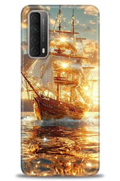 Rulet Aksesuar غطاء متوافق مع هاتف هواوي بي سمارت 2021 HD مطبوع - غطاء سيليكو...