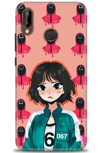 Rulet Aksesuar حافظة متوافقة مع هاتف هواوي P20 لايت HD مطبوع + واقي شاشة سيرا...