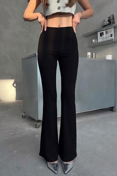 Mine Tan Butik Flared steel pants - black