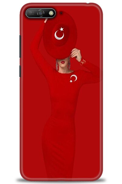 Rulet Aksesuar غطاء متوافق مع هاتف هواوي Y6 2018 HD مطبوع - غطاء سيليكون مصمم...