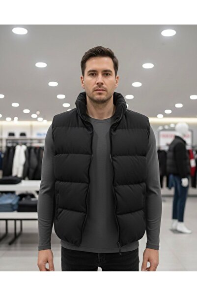 CAST COLLECTİON Unisex Black Fiber Filling Inflatable Vest