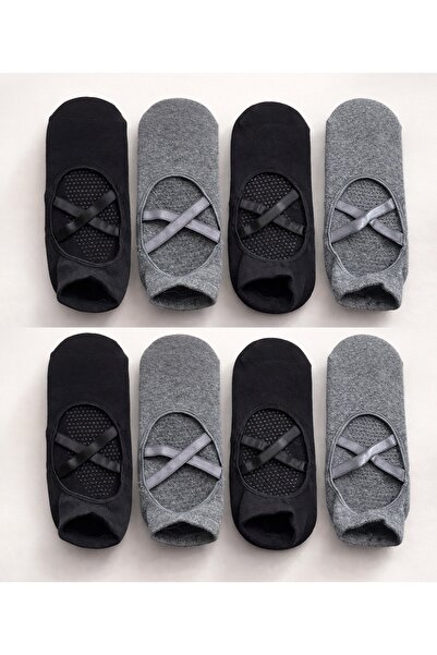 shefox 8 Pairs Women's Abs Printed Non-Slip Ankle Yoga Pilates Socks Bykatimino