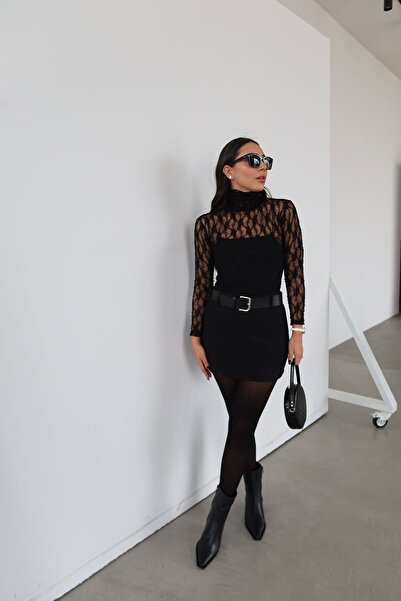 Özge Özgenç Basic Mini Shorts Skirt with Thick Belt