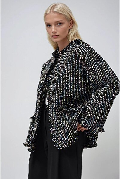 Lijuri Jachetă țesută cu detaliu cu ciucuri și nasturi aurii 6153 R4-J-K3