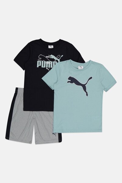 Puma Kids Boy 3 Pieces Sportswear Fit T-Shirts And Shorts Set, Multicolor