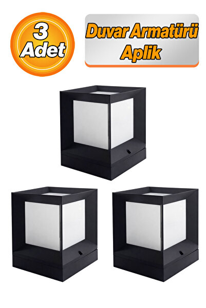 Badem10 Modern Black 3-Piece Garden Wall Light Set Waterproof Sconce Outdoor Lighting Products