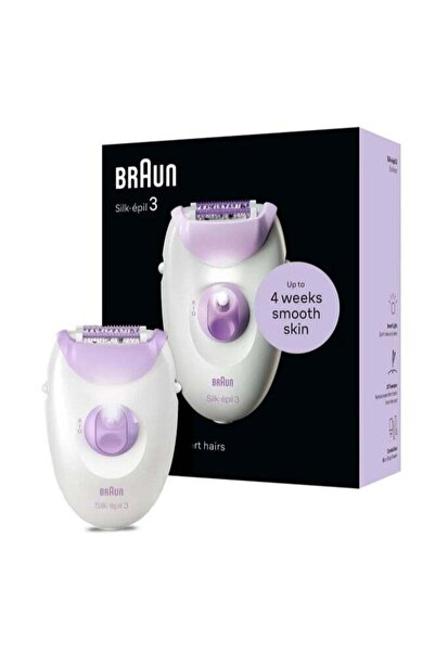 Braun Group BRAUN Silk-epil 3 SkinSpa 3-000 Epilator, Cleaning Brush, Smart L...