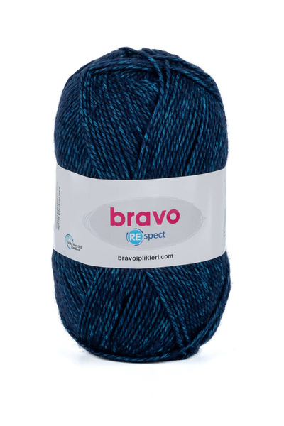 Bravo Respect - 70 Navy Blue - 100g / 230m Κλωστή πλεξίματος Βαμβακερό ακρυλικό