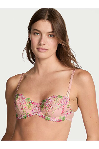 Victoria's Secret Çiçek İşlemeli Desteksiz Balkonet Sütyen