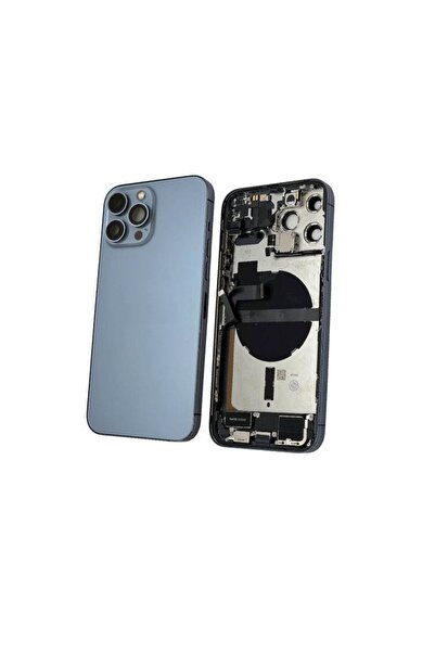 OEM İphone 13 Pro Max Uyumlu Kasa Dolu Bataryasız - Mavi