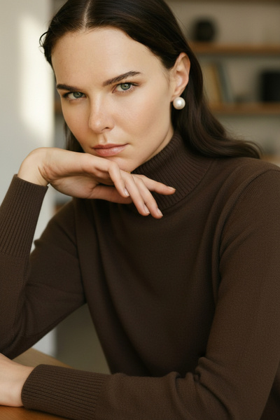 Mandala Tekstil Kadın Basic Triko Tam Balıkçı Kazak