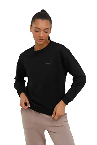 lumberjack 4M WB C NECK 16SN79 4FX Γυναικείο μαύρο φούτερ - 101503793