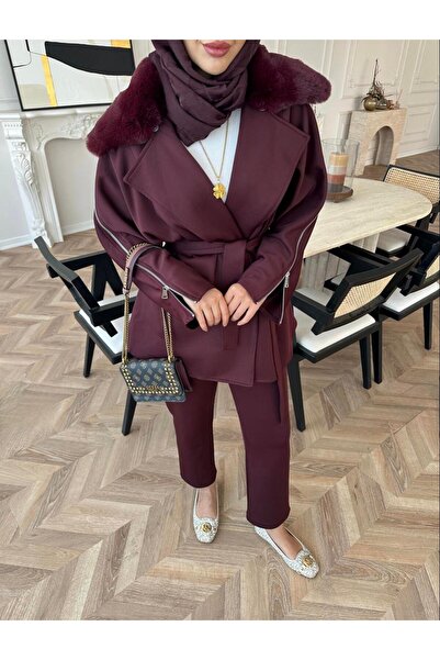 RESSHO Kürk Detaylı Scuba Tesettür Takım