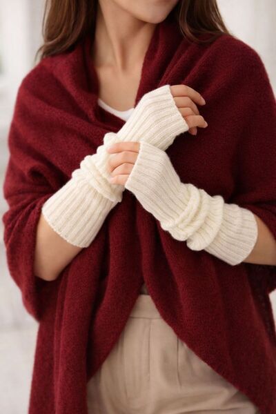 Wega Moda cu căptușeală din fleece Mănuși lungi fără degete – Mănuși de iarnă cu textura moale și flexibilă