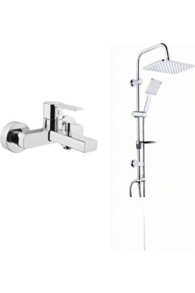 Artema Flo S Bathroom Faucet and Tema Carismo Overhead Shower Set