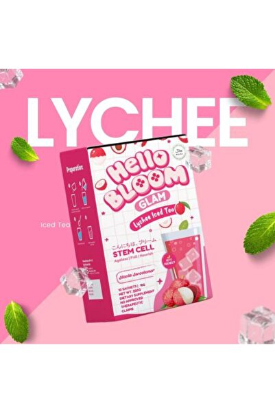 hello bloom شاي مثلج بالليتشي الفاخر