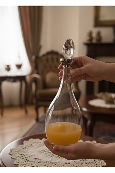 DECOSTYLE Platin Paşabahçe El Yapımı Karaf – 1300 cc | Premium Dekoratif Şişe...