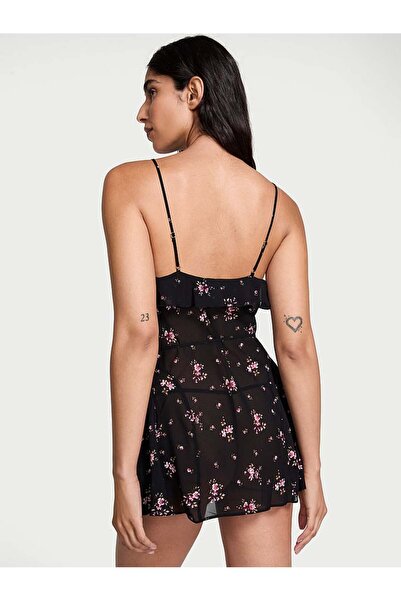 Victoria's Secret Çiçekli Şifon Babydoll Takımı