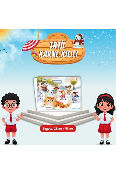 Üçgen Yayıncılık Tatil Karne Kılıfı – Kış Temalı 1 – Karda Oynayan Kedicik