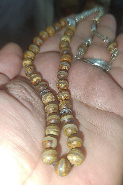 TAŞÇIZADE حجر العقيق التبتي 8 مم، حجر طبيعي، سبحة صلاة