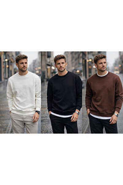 tiggir moda Pachet unisex de 3, maro-alb-gri sau negru, din bumbac, cu potriv...