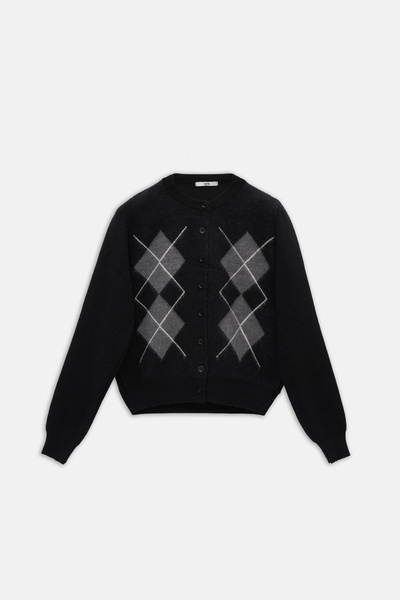 EBU Prive Tricotaj cu model Baklava pentru femei, cardigan negru