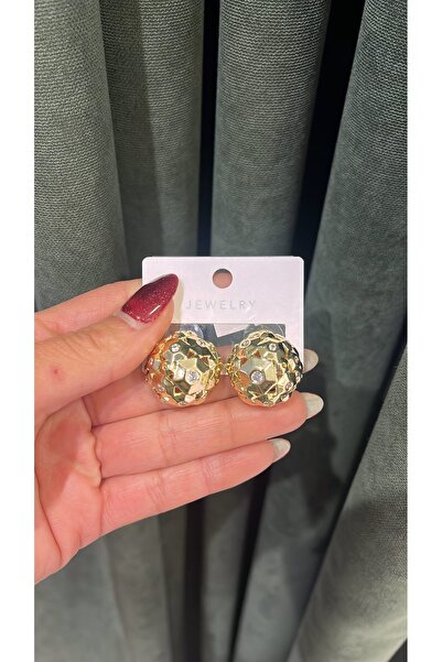 gozdeasutayaccessory Stone Ball-Shaped Earrings