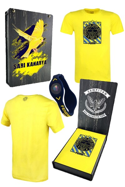 Fenerbahçe TRIBUN DETALIATĂ PENTRU BĂRBAȚI CU CUTIE DE CADOU DIN LEMN tricou UV